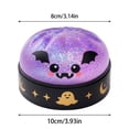 thumbnail image 3 of Halloween Purple Bat Dumpling Squishy Glitter Stress Relief Squeeze Fidget Ball in Steamer Container, Spooky Party Favors Goodie Bag Fillers, 1 Pack, 3 of 6