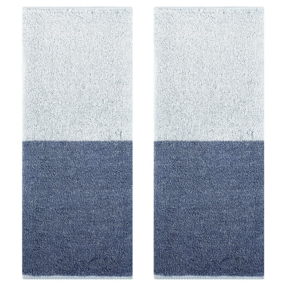 Unique Bargains Color Block Decorative Hand Towel Set Grey 2-Piece