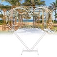 thumbnail image 3 of ANQIDI 80.7Inch Heart-Shaped Wedding Arch Stand, White Metal Flower Stand Wedding Flower Balloon Decor, 3 of 12