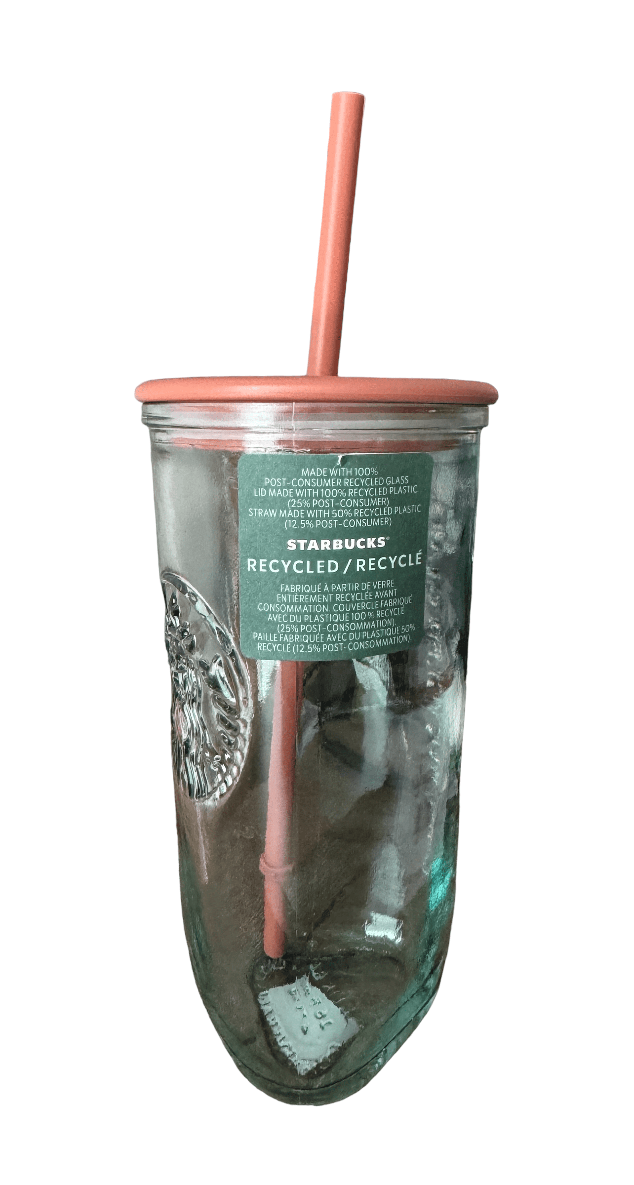 Starbucks 2024 Terracotta Brown Recycled Triangle Glass Cold Cup