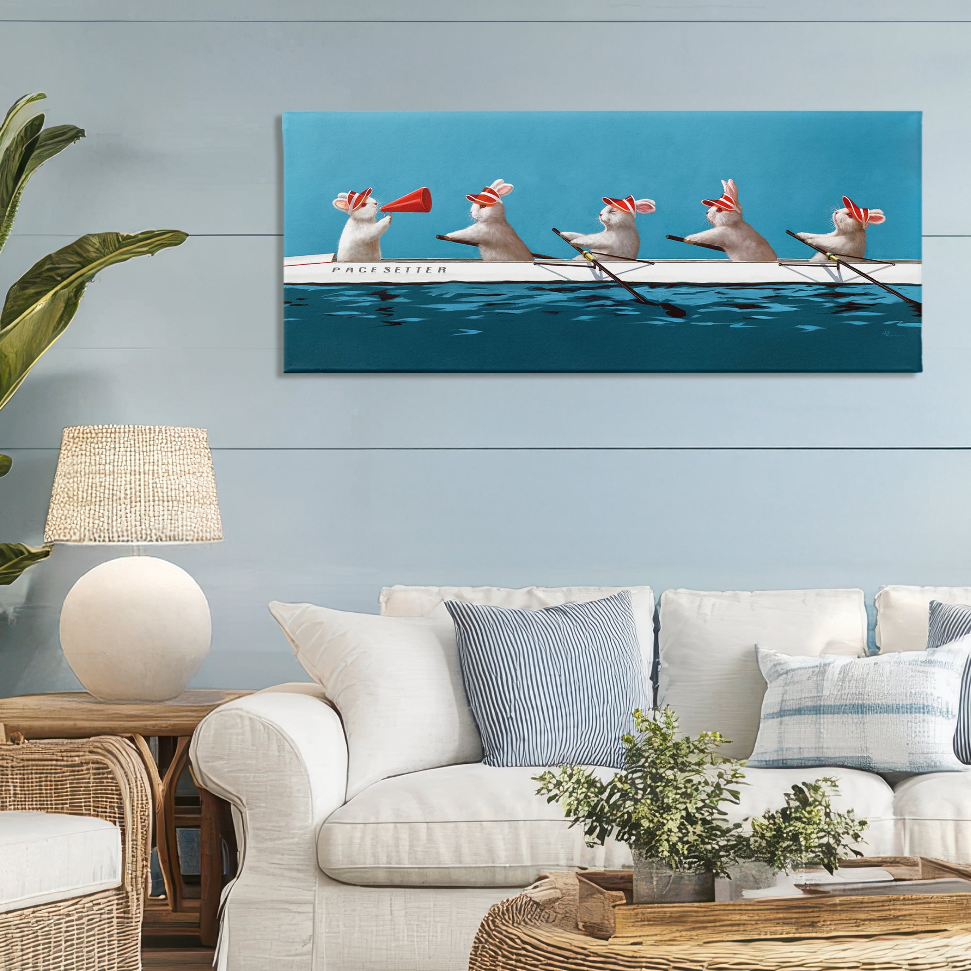 Stupell Industries Bunnies In The Boat Canvas Wall Art, design by Lucia Heffernan