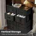 thumbnail image 5 of JONPONY Dresser for Bedroom with 8 Drawers, Tall Fabric Storage Tower, Chest of Drawers with Wood Top, Sturdy Steel Frame for Closet, Living Room, Entryway, Black, 5 of 8