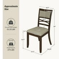 thumbnail image 7 of Farmhouse Solid Wood Dining Chairs Set of 4 Upholstered Armless Side Chairs High Backrest Kitchen, 7 of 7