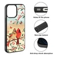 thumbnail image 2 of FINCIBO Soft Rubber Protector Cover Case for Apple iPhone 13 Pro 6.1" 2021 (NOT FIT Apple iPhone 13 mini 5.4" 2021/iPhone 13 6.1" 2021/iPhone 13 Pro Max 6.7" 2021), Red Cardinal Lovebird, 2 of 5