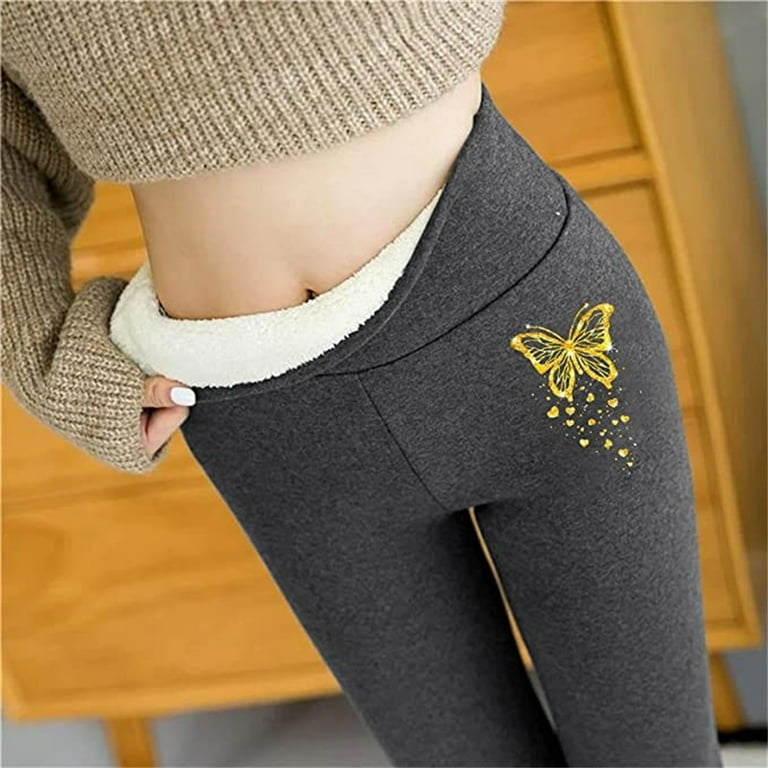 Winter Sherpa Fleece Lined Leggings For Women, High Waist Stretchy Thick  Cashmere Leggings Plush Warm Thermal Pants