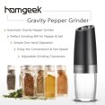 thumbnail image 3 of Homgeek Gravity Electric Salt and Pepper Grinder Set, Automatic Pepper and Salt Mill Grinder,Battery-Operated with Adjustable Coarseness, 3 of 6