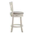 thumbnail image 5 of Weston Home Shapel Lattice Back 24"H Swivel Counter Height Stool, Antique White Finish, Grey Linen, 5 of 7