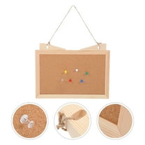 TEHAUX Wooden Framed Pin Board for Desk Multipurpose Cork Message Board