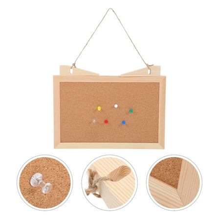 Amosfun Small Cork Board for Desk with Wooden Frame Decorative Bulletin and Message Board