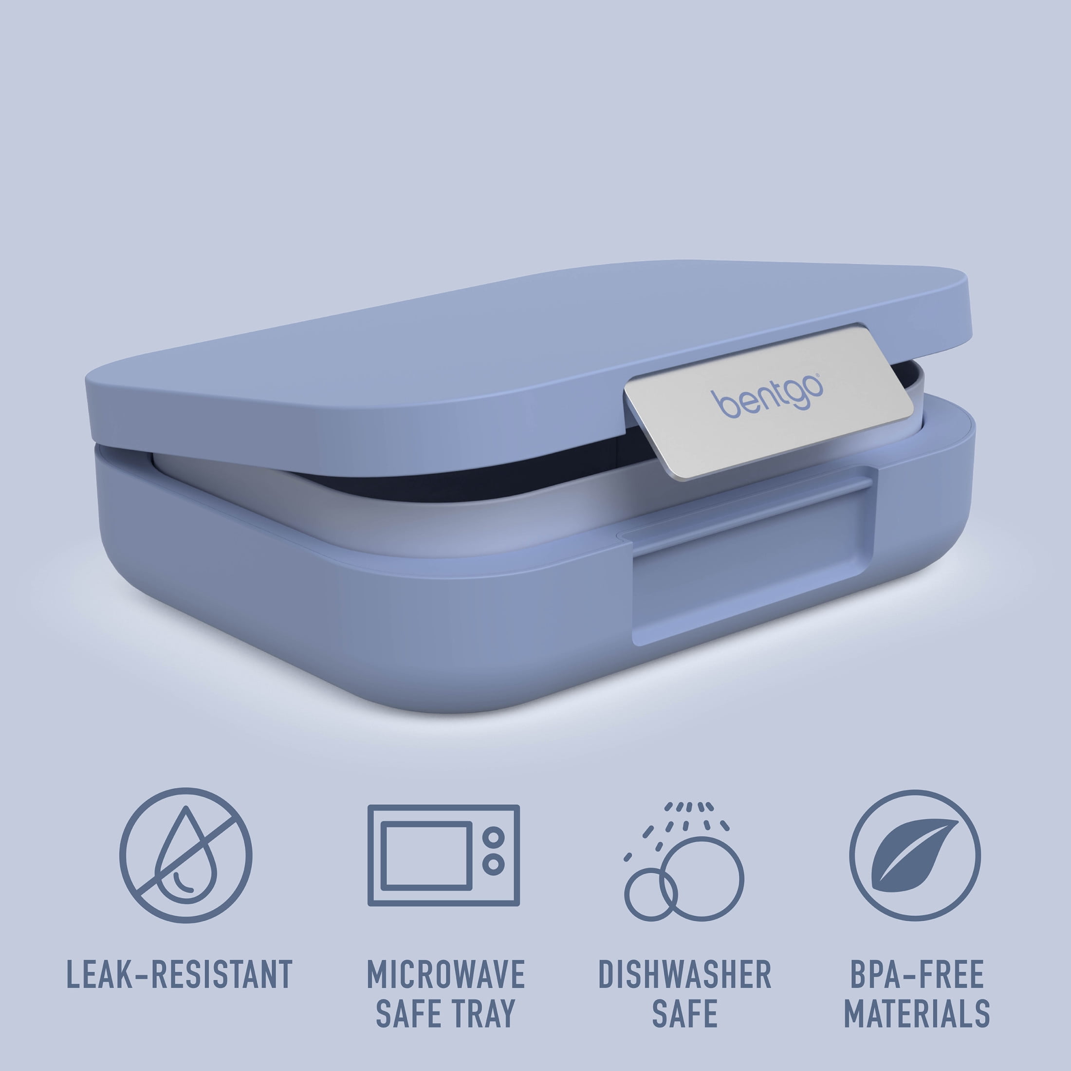 Bentgo® Modern Bento-Style Lunch Box for Adults, Teens, and Larger Appetites; BPA-Free , Leak-Resistant, Dishwasher/Microwave Safe - Dusk Blue