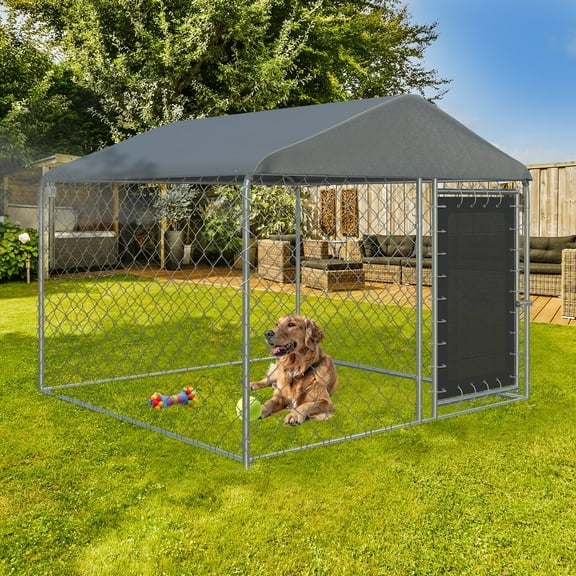 Image showcasing GNIXUU 10X10FT Waterproof Large Dog Kennel, Heavy Duty Outdoor Cage for ...