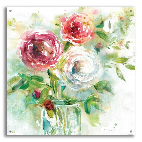 Epic Art 'Garden Jar 1' by Jadei Graphics, Acrylic Glass Wall Art, 36"x36"