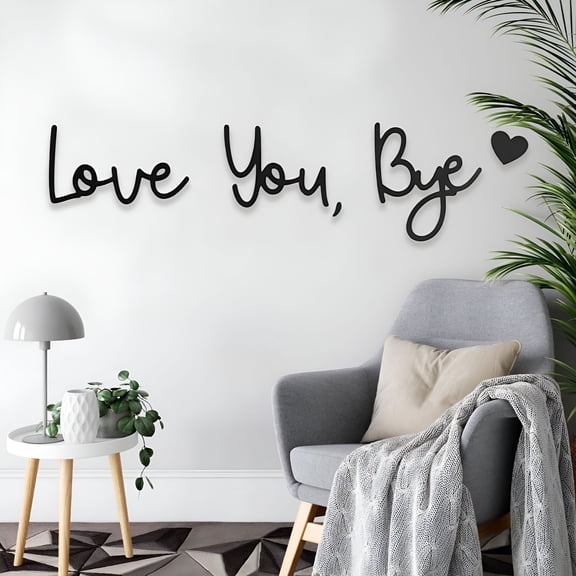 XIBUFE Love You Bye Sign Above Door,Wooden Wall Art Home Decor,Express Love&Warmth,Romantic Gift for Family,Lovers,Or Valentine’S Day Decorations for Entryway,Hallway,Or Living Room