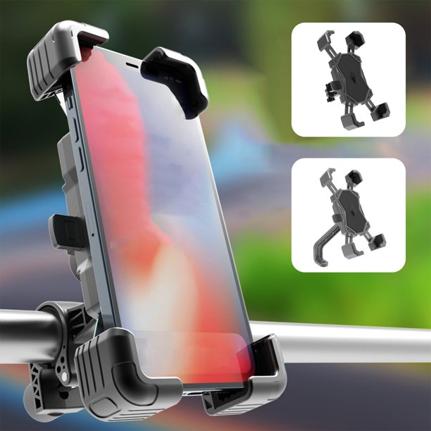 Soporte universal para móvil de motocicleta - giratorio en 360° con bloqueo automático para navegación en bicicletas y motocicletas, para teléfonos de 4,7-7,2 pulgadas