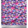 thumbnail image 1 of Soimoi Moss Georgette Fabric Camouflage Texture & Flamingo Bird Decor Fabric Printed Yard 42 Inch Wide, 1 of 3