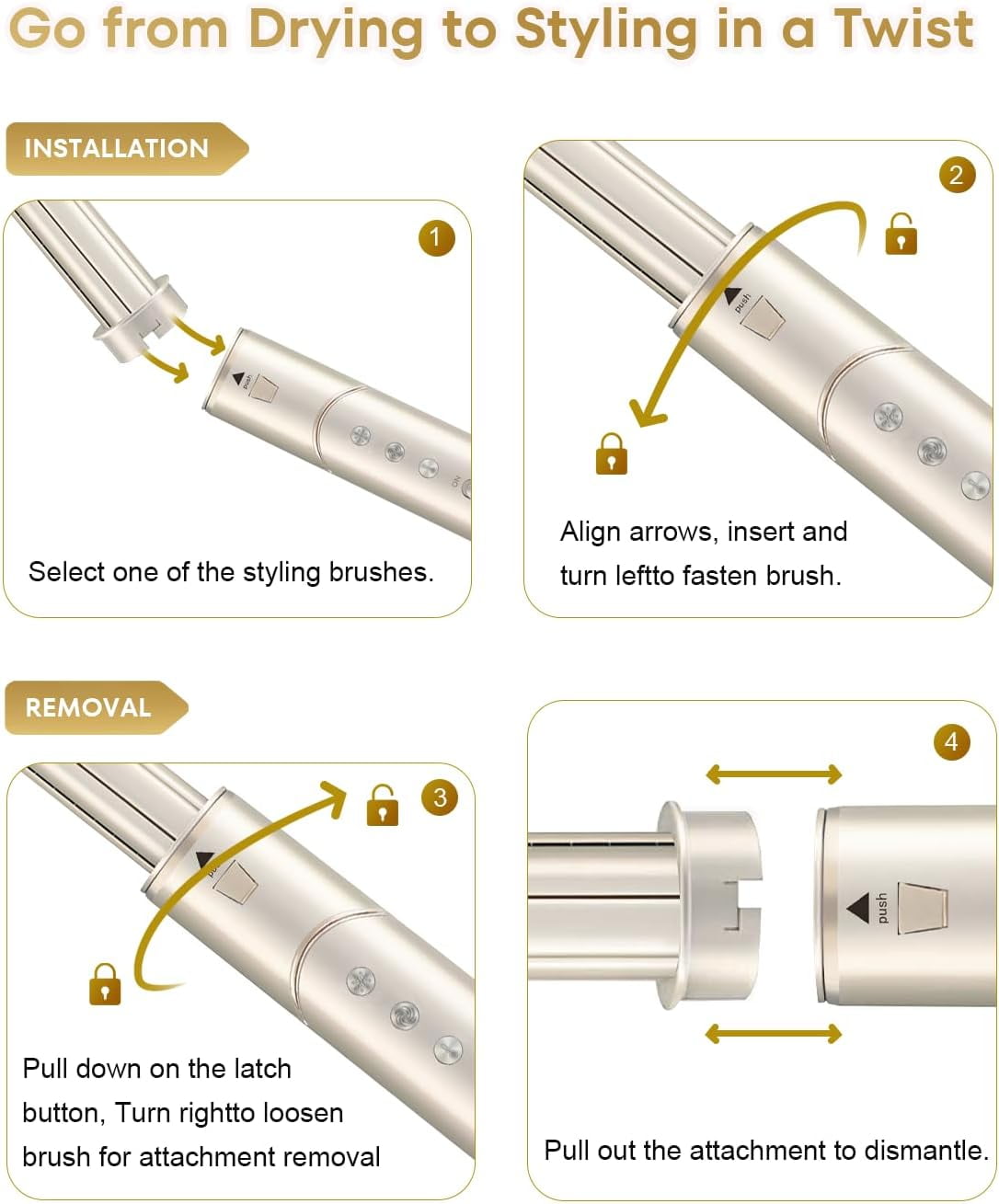 7 in 1 High-Speed Hot Air Styler 110,000 RPM Rotatable Hair Styler  Professional Frizz-Free Blow Dryer Brush, Fast Drying, No Heat Damage