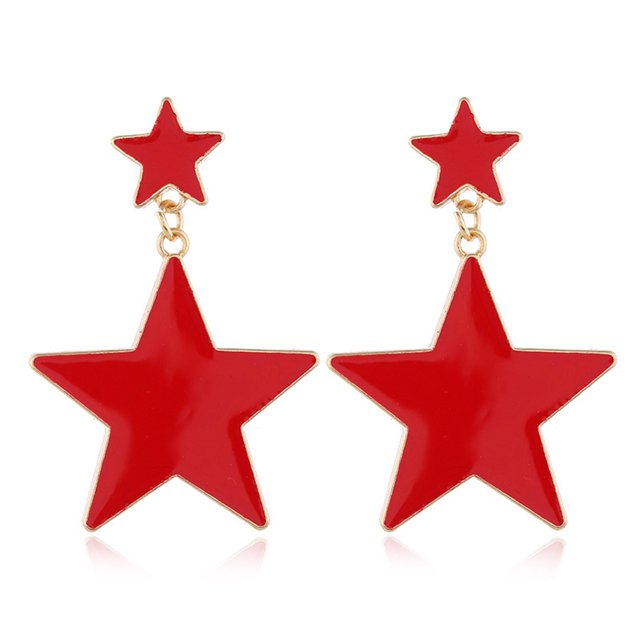 Jumpingount Pendientes de gota de estrella con doble abalorio para mujer, joyería para mujer, colgante grande de aleación, regalos divertidos Type1 NO1
