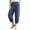 Navy, variant on Costeam Womens Solid Linen Blend Drawstring Elastic Waist Jogger Capri Pants Dual Side Hand Pockets Lightweight Woven Baggy Loose Casual Cropped Trousers