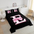 thumbnail image 4 of Erosebridal Initial E Letter Bedding Sets with Comforter, Princess Bow Duvet Insert, Monogrammed Reversible Down Comforter, Microfiber Room Decor, 2 Pieces, 4 of 8