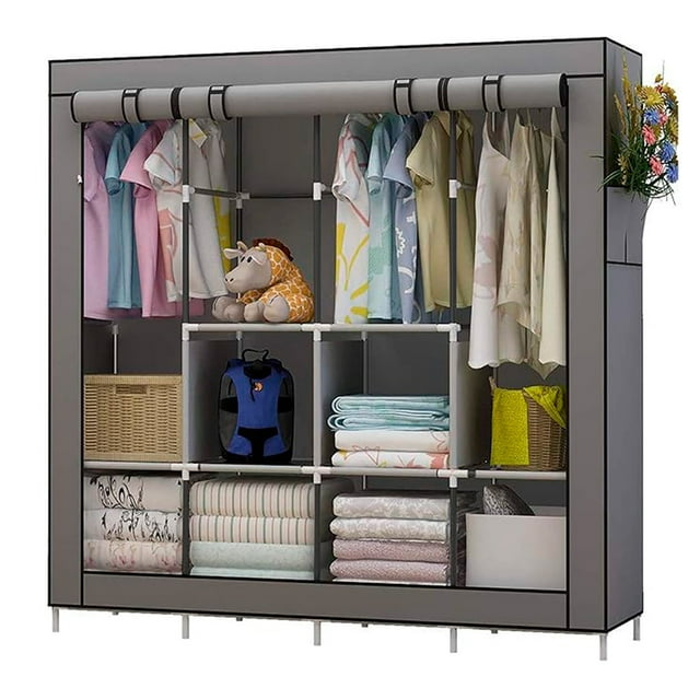 Closet Ropero Armable Grande Practiksa Organizador Zapatera Color Negro
