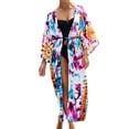 thumbnail image 4 of Sokhug Womens Kimono Style Swimsuit Cover Up Long Length Lightweight Open Front Beach Cardigan Wrap, 4 of 9