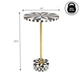 thumbnail image 3 of JONATHAN Y Black, White and Gold Metal and Resin End Table, 23.5" Art Deco Glam Round Star Patterned Accent Table for Living Room or Bedroom END1003C, 3 of 8
