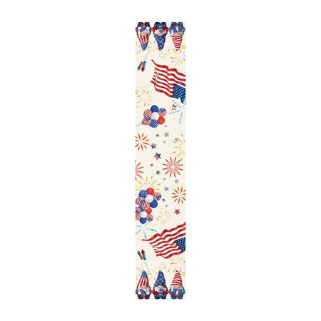 

Thanksgiving Table 120 Inches Long Independence Day Linen Table Flag Holiday Celebration Dining Table Celebration Decoration Cloth Coffee Table TV Cabinet Tablecloth 33*183 Cm