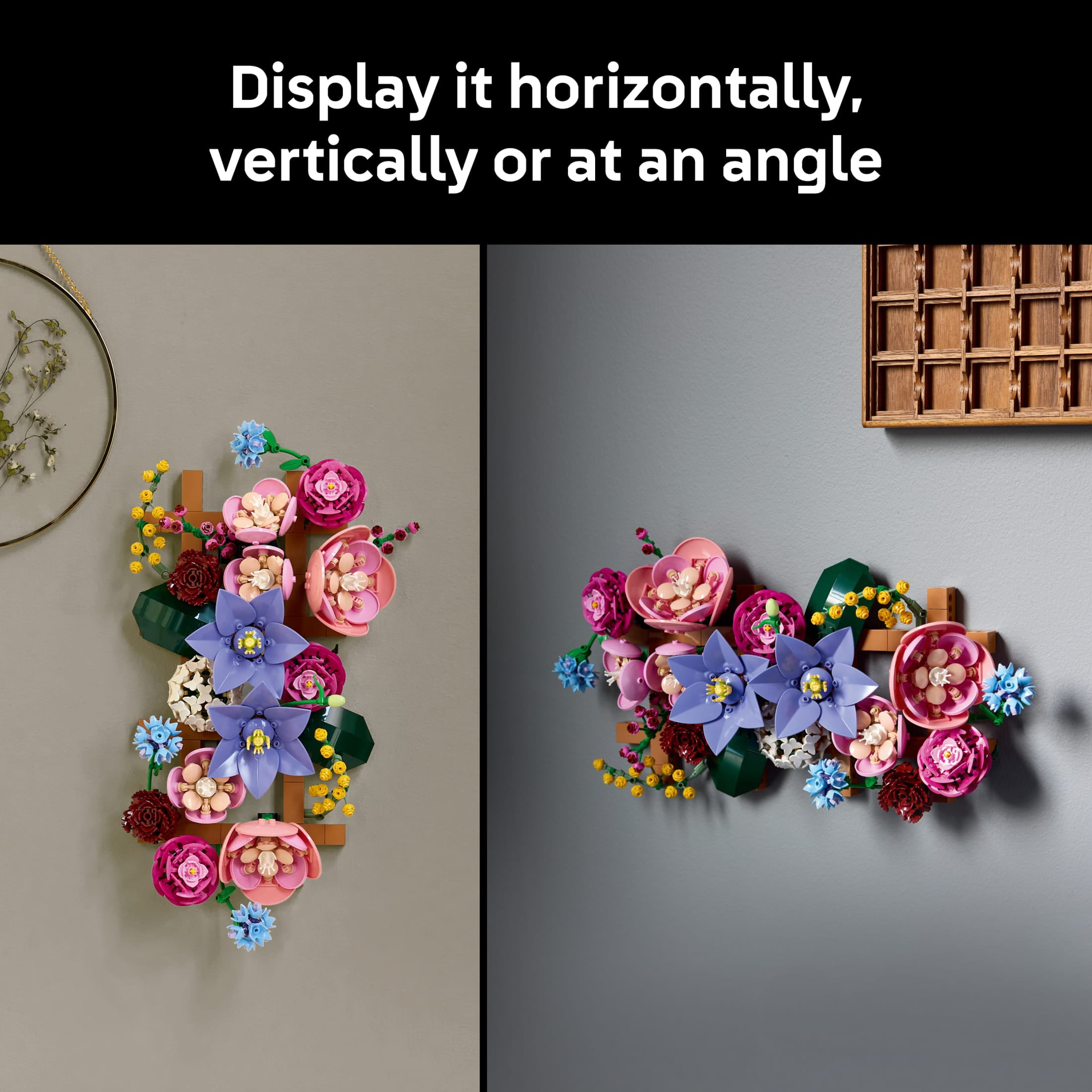 LEGO Botanicals Flower Wall - Building Set for Adults, Ages 18+ - Artificial Plants & Flowers for Home Office or Bedroom Decor - Gift for Housewarming - 11503
