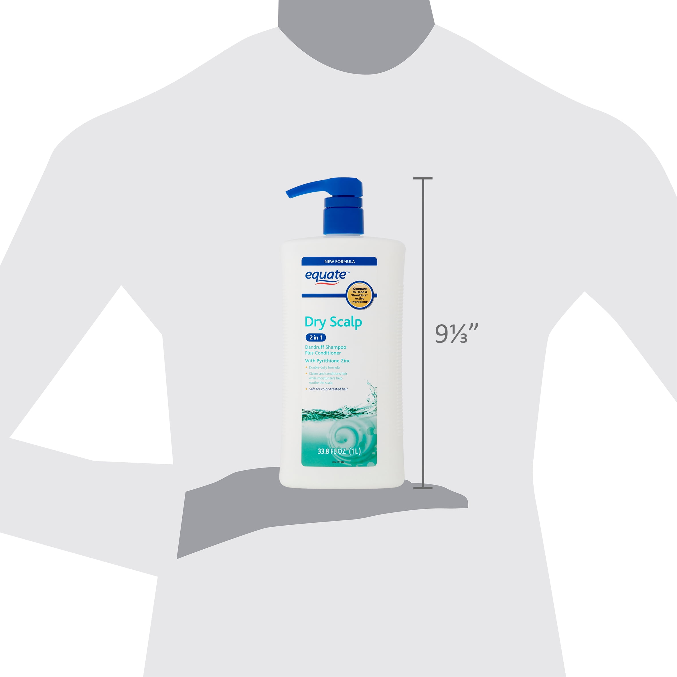 Equate 2-In-1 Dry Scalp Dandruff Shampoo & Conditioner, 33.8 fl oz