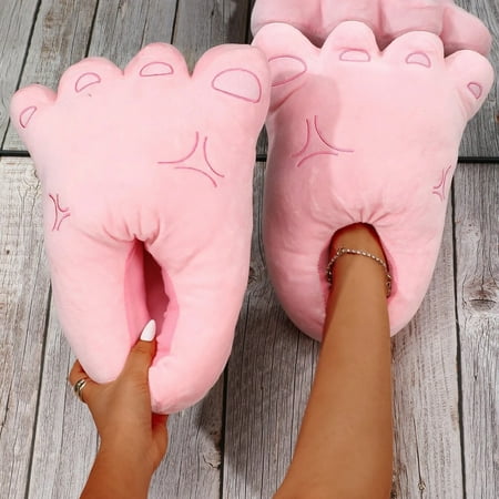 

Slippers Cartoon Big Feet Design Novelty Slippers For Women And Men Warm Cotton Soft Plush Home Slippers Indoor