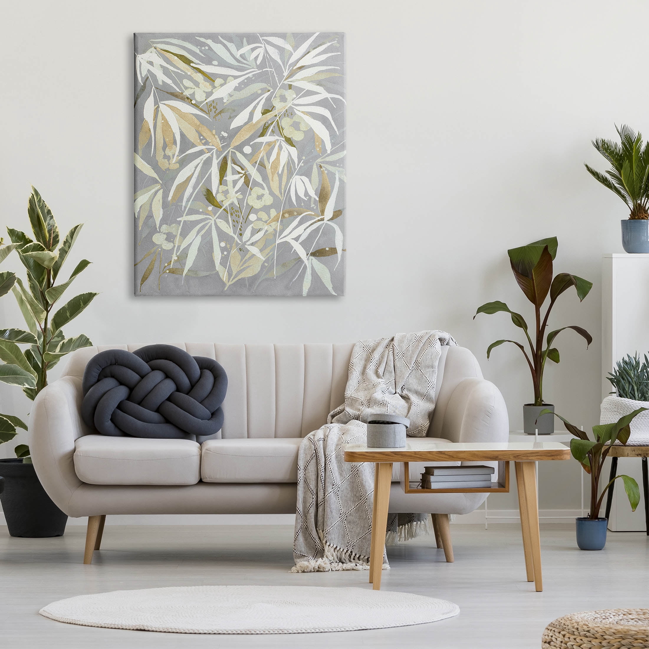 Stupell Industries Abstract Botanical Leaves Graphic Art Gallery Wrapped Canvas Print Wall Art, Design by Krinlox