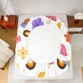 thumbnail image 5 of Homewish Cute Floral Mushroom Twin Sheet Sets,Colorful Rustic Floral Twin Fitted Sheet,White Orange Purple Flat Sheet For Girl Teens,Microfiber Bedroom Decor,3-Piece, 5 of 7