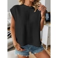 thumbnail image 5 of Weardear Womens Cap Sleeve Sweater Vests Tops Fashion Casual Crew Neck Loose Fit Knit Lightweight Pullover Top, 5 of 6