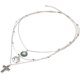 thumbnail image 1 of Dainty Layered Choker Necklaces Personality Cross Turquoise Map Three Layer Necklace Sliver Necklace Multi Layer Necklace Costume Jewelry for Women In, 1 of 4