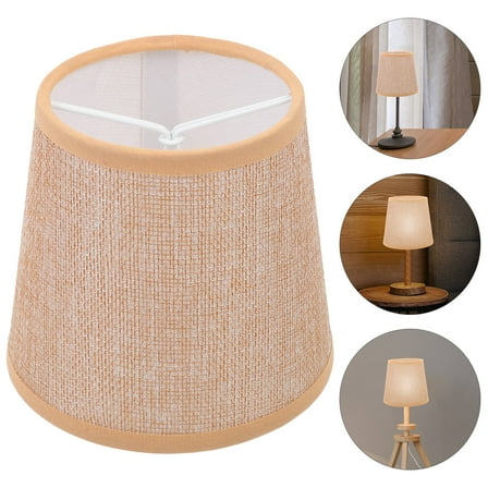 ORDDIART 2Pcs Small Lampshades Khaki Round Bell Cloth Lampshade for Table Lamps