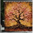 thumbnail image 3 of Ambesonne Boho Shower Curtain, Blushy Sakura Fantasy Tree, 69"Wx70"L, Soft Pink Pale Vermilion, 3 of 4