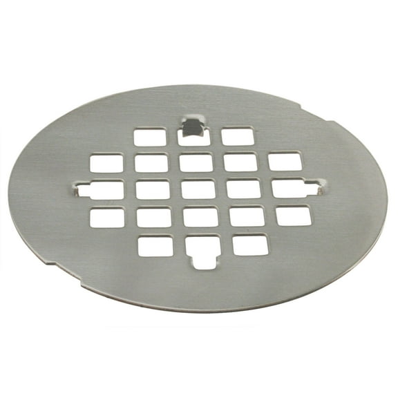 Westbrass D319-07 4-1/4" Brass Snap-In Shower Strainer Grid Drain Cover, Satin Nickel