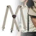 thumbnail image 6 of segolike Men Suspenders Elastic Wide Suspenders Simple with 4 Swivel Hook Clips Braces x Type for Cosplay Dance Costume Jeans Holidays Beige, 6 of 8
