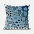 thumbnail image 2 of Glory of Flowers Peacock Throw Pillow with Removable Cover in Blue Light Green White 18x18, 2 of 8