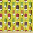 thumbnail image 2 of Ice Cream Fabric by the Yard, Cartoon Style Fruity Snack Popsicle in Various Colors, Decorative Upholstery Fabric for Sofas and Home Accents, Lime Green Plum by Ambesonne, 2 of 5