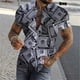 thumbnail image 3 of Camisas con estampado 3D de dólares para hombre, camisas casuales de verano de manga corta ajustadas con botones, blusas y tops para hombre, 3 of 5