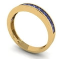 thumbnail image 2 of 0.84 ct Brilliant Princess Cut Simulated Tanzanite 18K Yellow Gold Stackable Band SZ 4, 2 of 6
