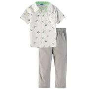 Bon Bebe Boys 12-24 Months Printed Woven Pant Set (Grey 12 Months)