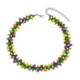 thumbnail image 3 of Collar de flores de gargantilla de perlas boho, collar de gargantilla de perlas coloridas de verano único, collar de clavícula para fiestas, compras,, 3 of 9