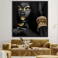 thumbnail image 4 of Girl Canvas, African Art, Abstract Art Canvas, Woman Printed Canvas, Black Woman Art Canvas, Gold Printed, Gold Make up Canvas Art, Canvas Wall Decor - White Framed, 4 of 5