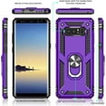 thumbnail image 2 of Compatible for Samsung Galaxy Note 8 Case with HD Screen Protector,  Military-Grade Shockproof Protective Phone Case with Magnetic Kickstand Ring for Samsung Note 8 Purple, 2 of 7