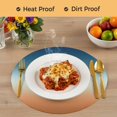 thumbnail image 4 of Orange Blue Ombre Round 13 Inch Placemats Set of 2, Contemporary Abstract Gradient HeatResistant Non Slip Place Mats for Dining Table, Wipeable Braided Kitchen Table Mats for Housewarming, 4 of 9
