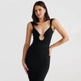 thumbnail image 5 of Women Backless Dress V Neck Sleeveless Open Back Split Maxi Dress Party Cocktail Black L, 5 of 7