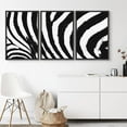 thumbnail image 2 of IDEA4WALL Framed Canvas Wall Art Abstract Zebra Portrait Animals Patterns Digital Art Minimalism Modern Closeup Fun Black and White for Living Room, Bedroom, Office, 2 of 5
