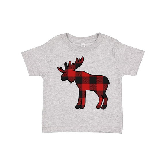 Inktastic Moose Silhouette Plaid Boys or Girls Toddler T-Shirt